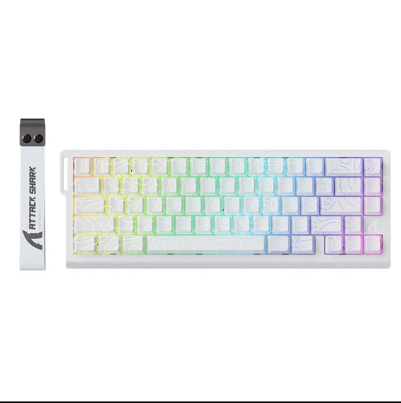 ATTACK SHARK X68 HE Rapid Trigger Keyboard Magnetic Switch WHITE CONTOUR
