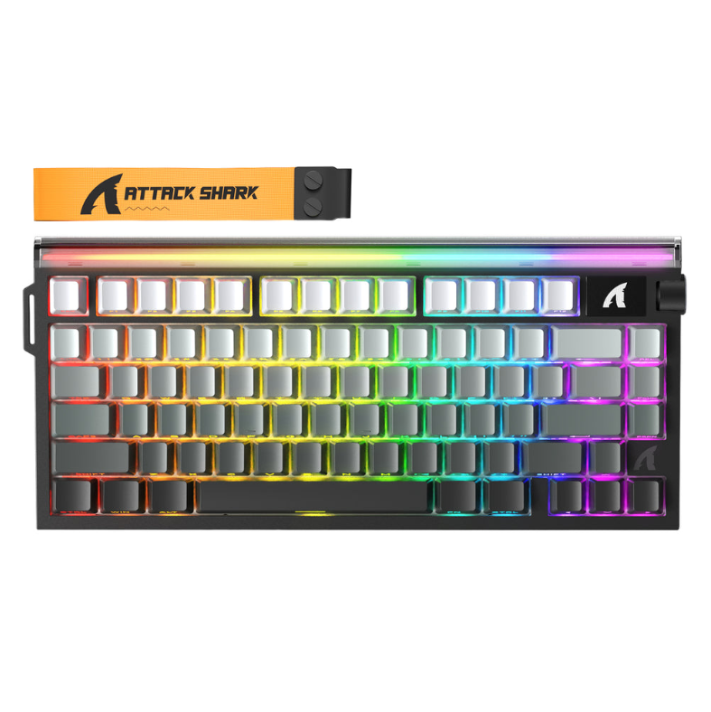 ATTACK SHARK R85 HE Rapid Trigger Keyboard Magnetic Switch with Custom Lightbox – Grey Gradient