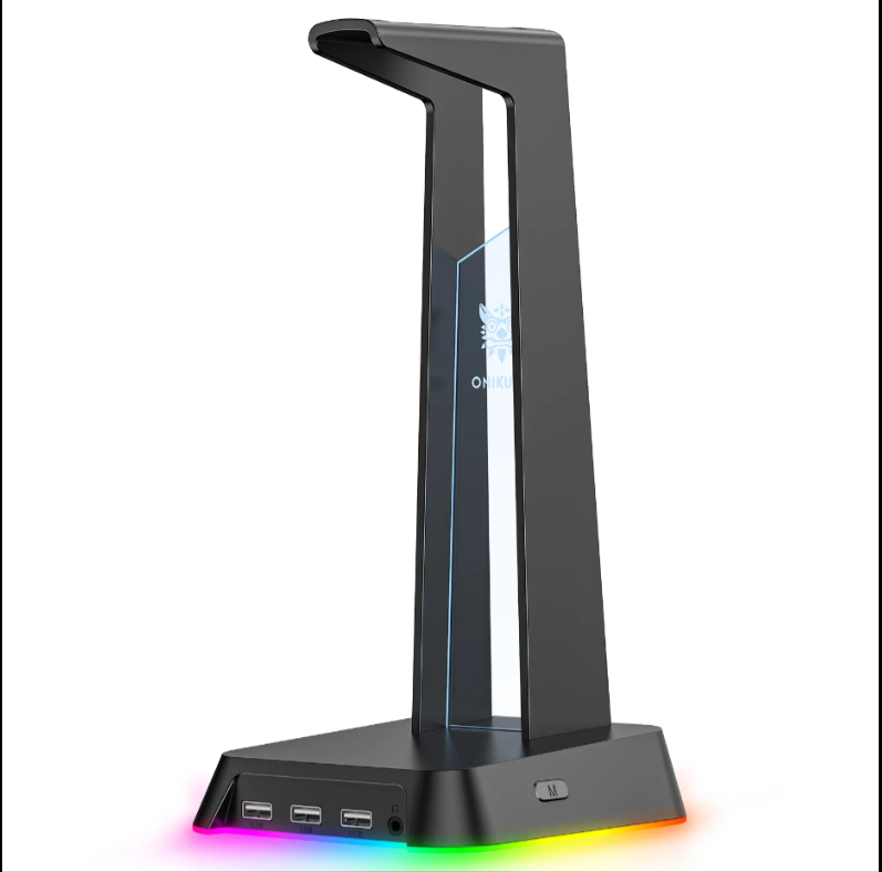 ONIKUMA ST-2 RGB HEADSET STAND & USB HUB – BLACK